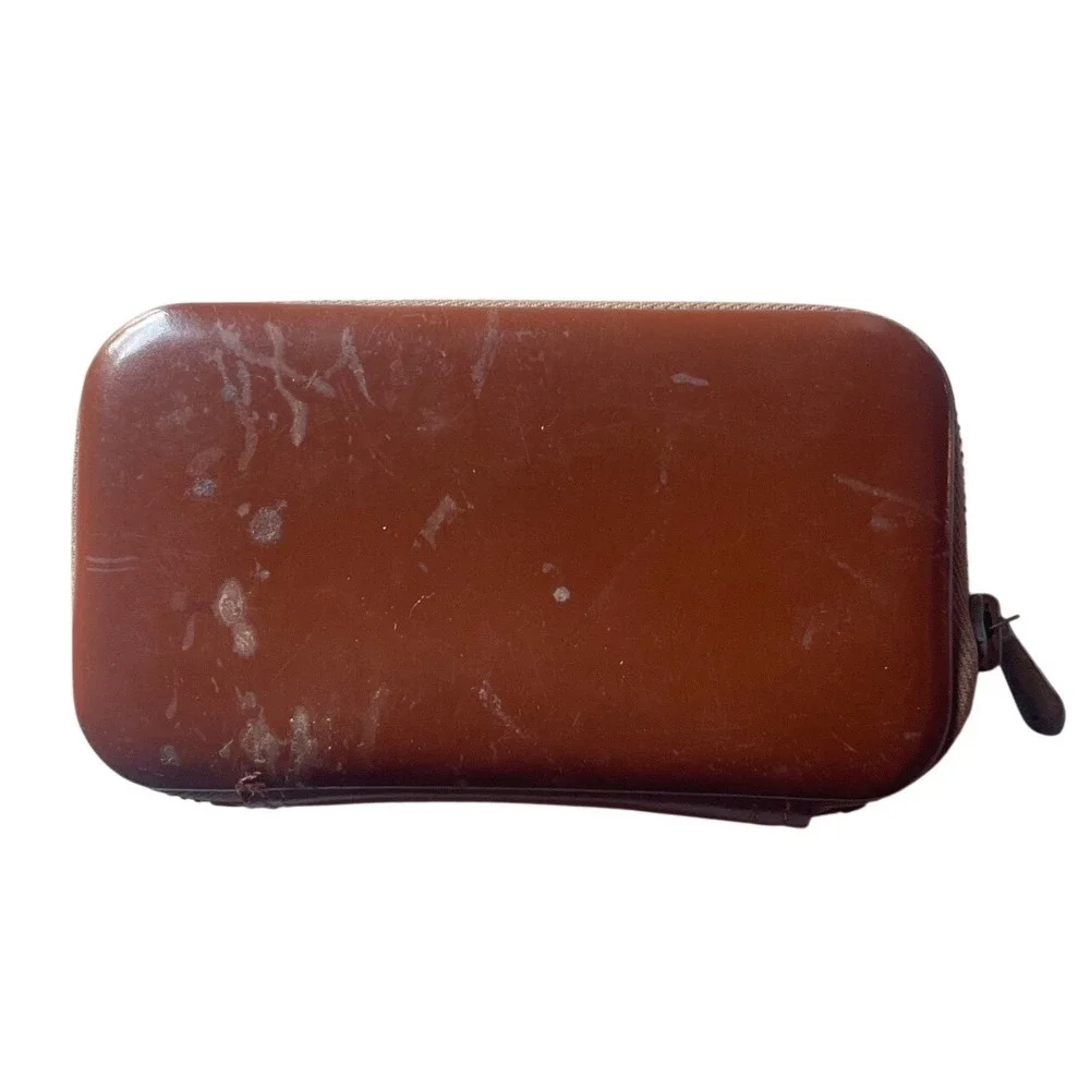 Vintage White House Grooming Kit Made in Germany Brown Leather Zipper Case Set